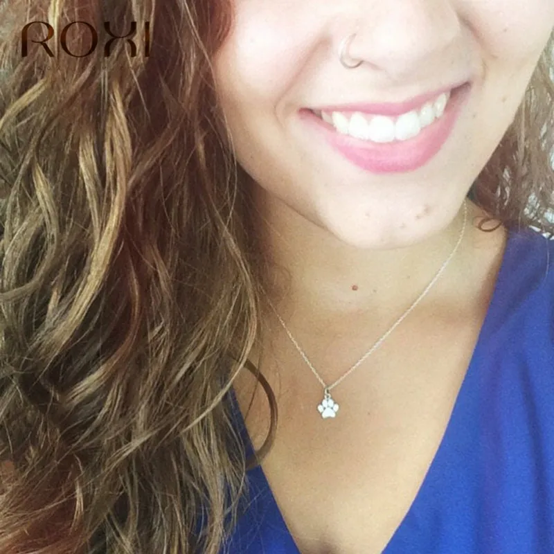 Ожерелье-чокер ROXI лапа амулет с милыми животными ожерелье из стерлингового