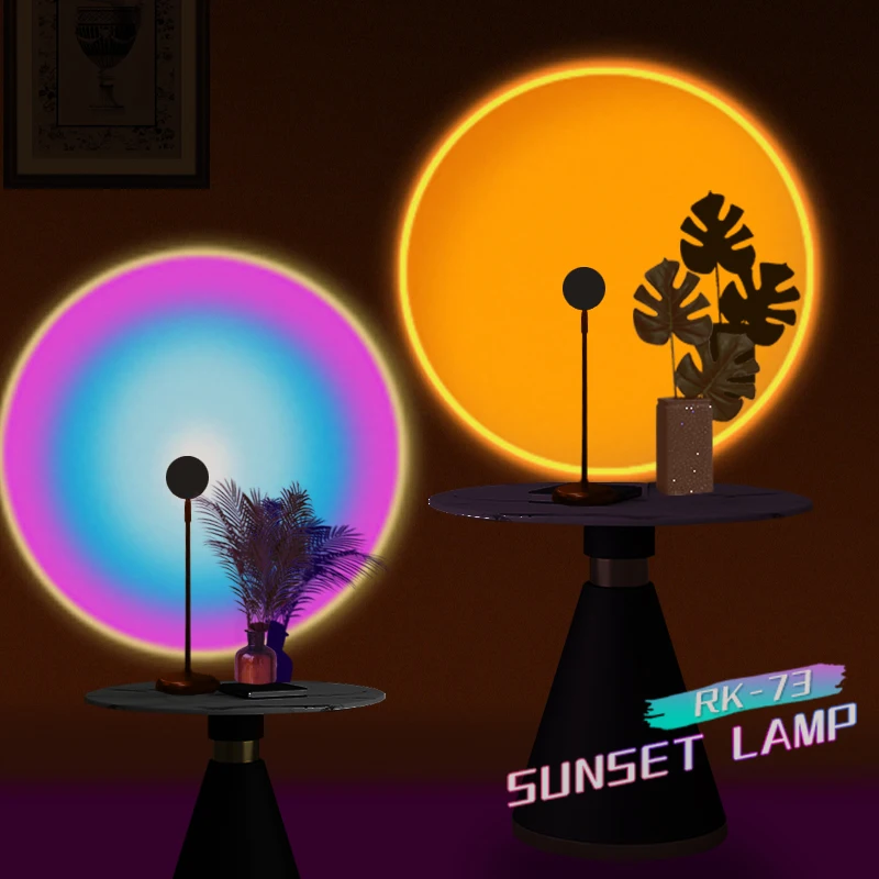 

Night Lighting Sunset Lamp Projector Shadow Make Light Head Adjustable USB Control Switch For Live Video Background Christmas