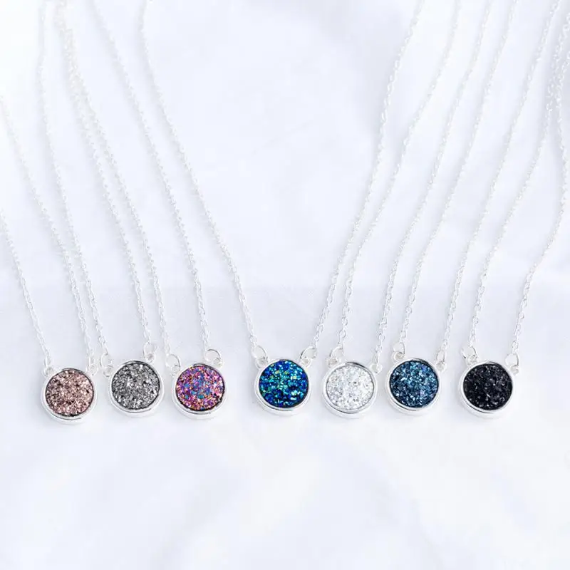 2019 модное круглое красочное Элегантное ожерелье Очаровательная металлическая