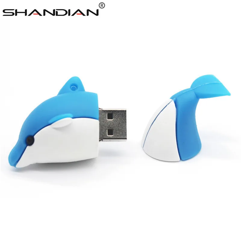 Usb флеш-накопитель POWEONE с мультяшным дельфином, 4 ГБ, 8 ГБ, с животным, 16 ГБ, 32 ГБ, 64 ГБ, флешка, USB 2,0, флеш-карта, u-диск, флеш-накопитель