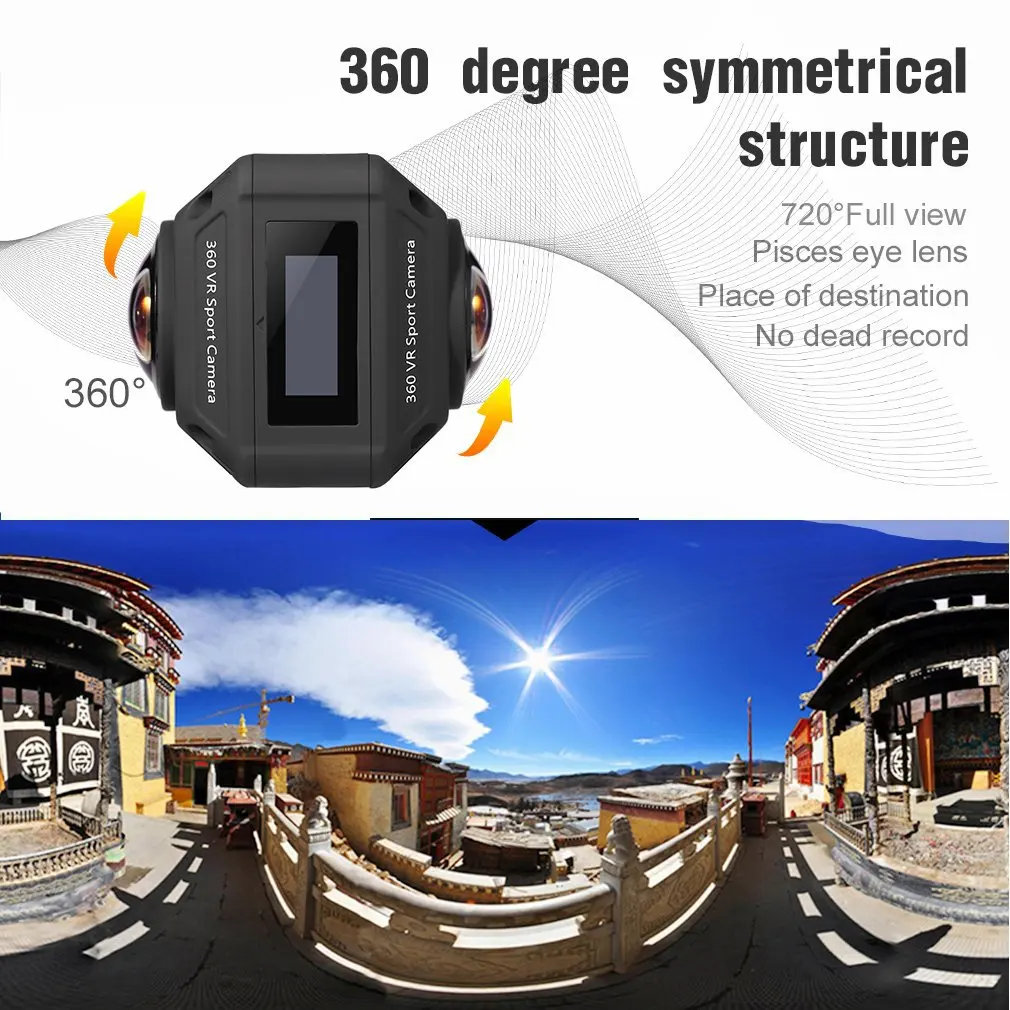 

H720 Wireless Wi-Fi HDMI-compatible 1920x960P Video Panoramic Camera Double Lens FOR Outdoor Travelling Extreme Sports