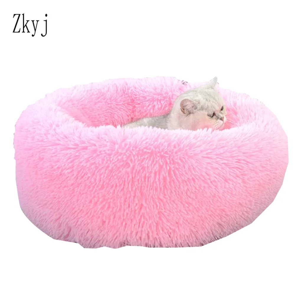 

Warm Fleece Dog Bed Round Pet Cushion For Small Medium Large Dogs Cat Long Plush Winter Dog Kennel Puppy Mat Bed Lounger Sofa