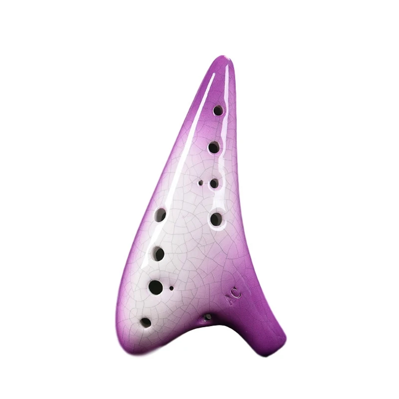 

12 Holes Purple Ocarina Ceramics Ethnic Style Handmade Birthday Gifts Entertainment Orff Musical Instruments for Beginners New