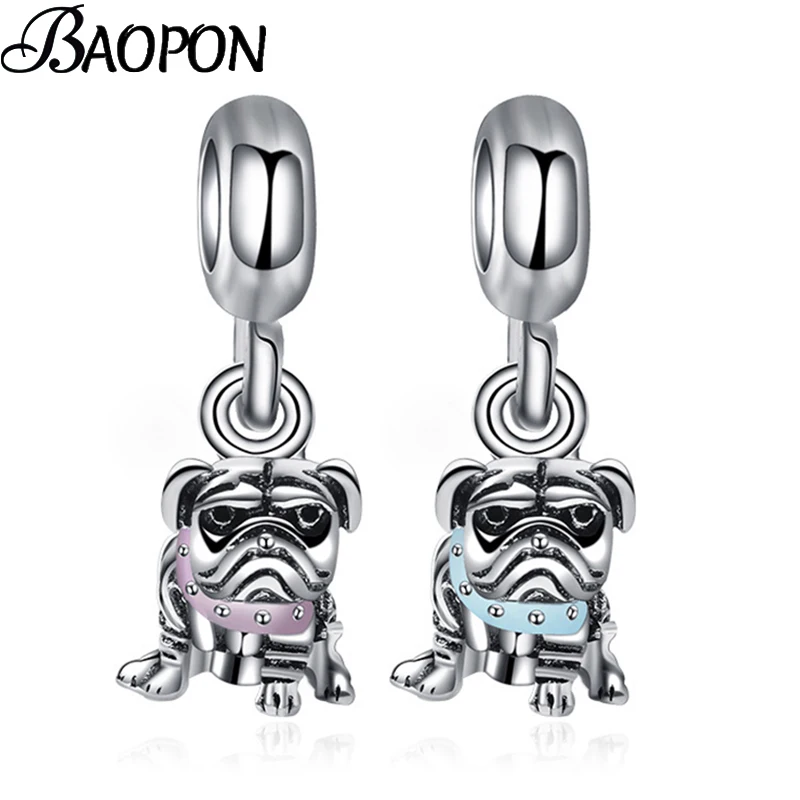BAOPON 2 шт./лот новинка 2020 розовый/синий милая собачка подвеска шарм подходит к