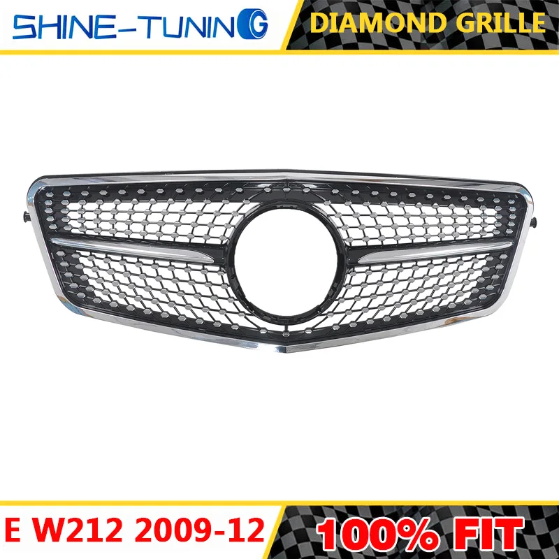 Передняя решетка подходящая для E класса W212 Алмазная E300L E400L E200 E350 с эмблемой 2009