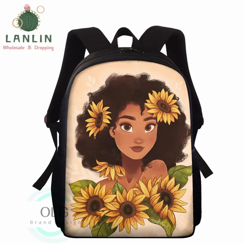 LANLIN школьная сумка в африканском стиле американская девушка волосы с рюкзаки
