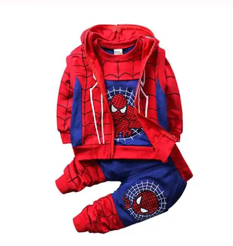 Комплект одежды для маленьких мальчиков с человеком-пауком Спортивный костюм