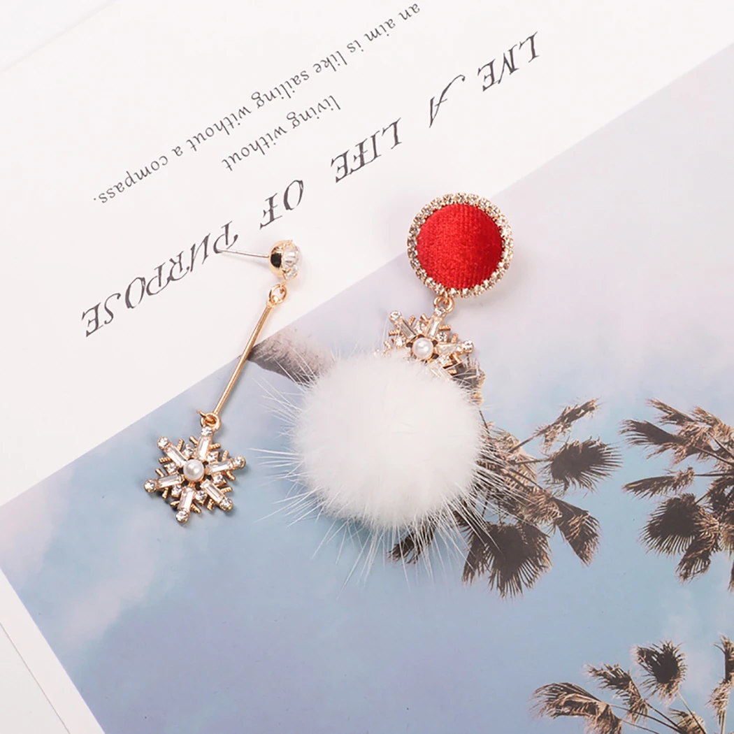 Снежинка женские серьги со стразами Pom Подвеска Висячие для рождественских
