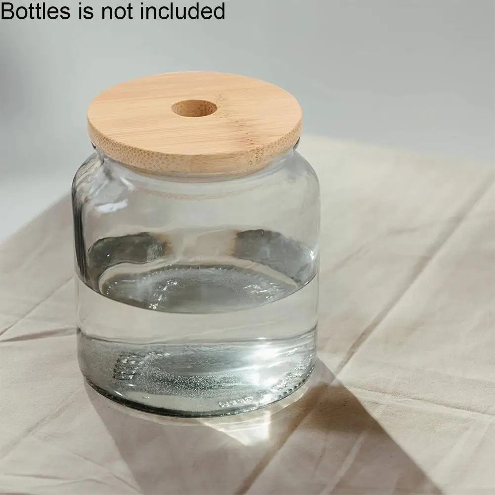 

70/86mm Natural Bamboo Mason Bottle Jar Lid With Detachable Drink Sealed Silicone Lid Kicthen Seal Gadge Can Covers Ring Cu E3k1
