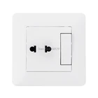 Настенная розетка с 2 отверстиями, универсальная электрическая розетка с 1 клавишей, светильник ключатель света, фарфоровая белая настенная панель, Прямая поставка