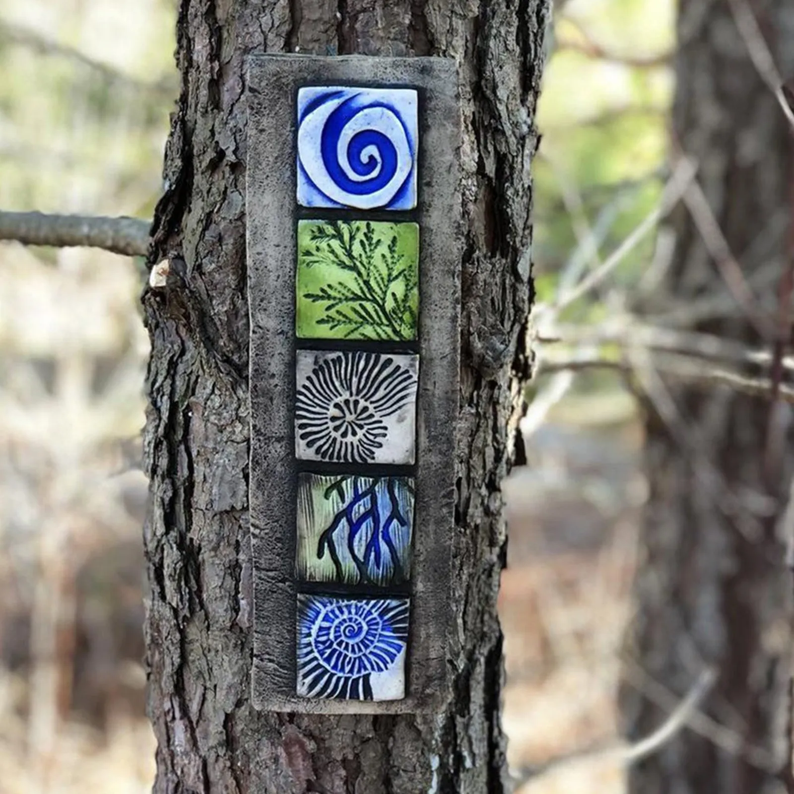 Starry Sky Ocean Garden Sculpture Decoration - Element Wall Art Resin Statue Doorplate Tree Mounted | Дом и сад