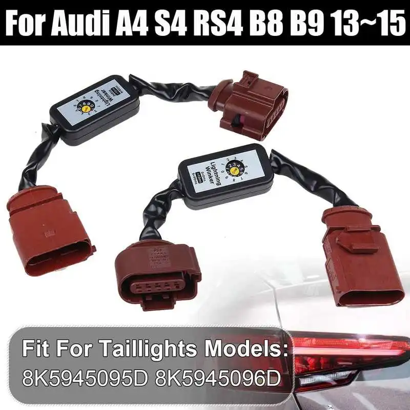 2Pcs Dynamic Turn Signal Indicator LED Taillight Module Cable Wire Harness For Audi A4 S4 RS4 B8 B9 13~15 Left&ampRight Tail Light |