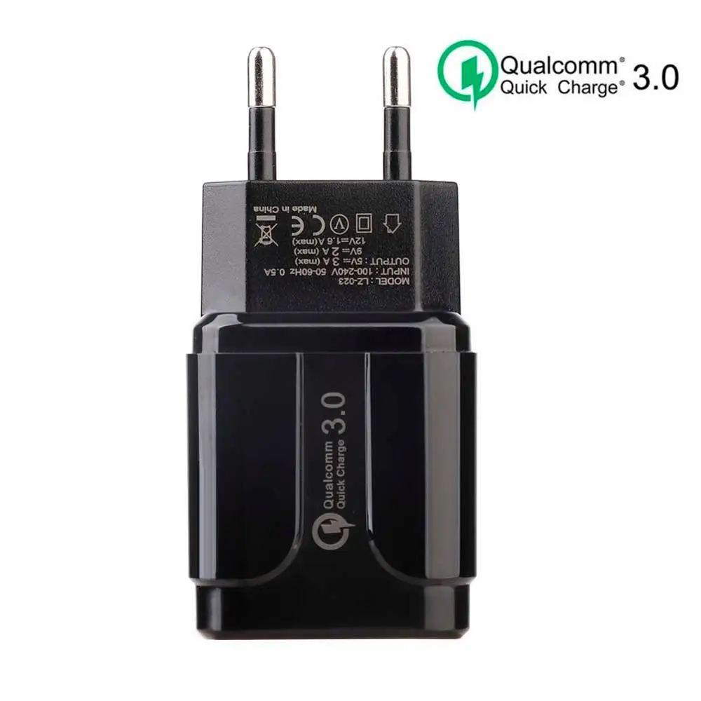 Быстрое зарядное устройство QC 3 0 18 Вт USB дорожное быстрое для iPhone Samsung S10 Xiaomi