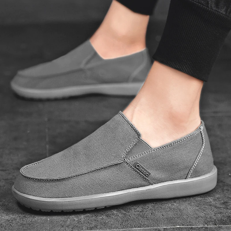

Men Casual Shoes Canvas Breathable Driving Shoes Male Soft Comfortable Mens Flats Shoes Non-slip Lazy Fisherman Loafers