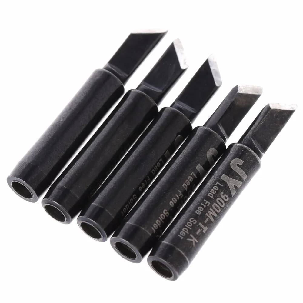 

New 5 Pcs 900M-T-1C Copper Replacement Bevel Style Soldering Iron Solder Tip Lead-free For Hakko 936 6 Pattern