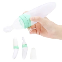 baby squeezing feeding bottle silicone training spoon infant cereal food supplement feeder safe tableware tools 90ml