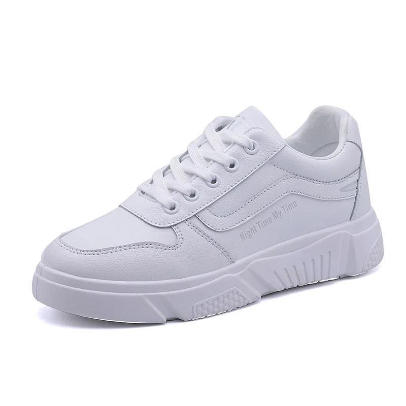 Women Sneakers White All Match Basic Style 35-40 Leather Shoes Casual Girls Flat Heel Spring Summer Must Have Trainers | Обувь