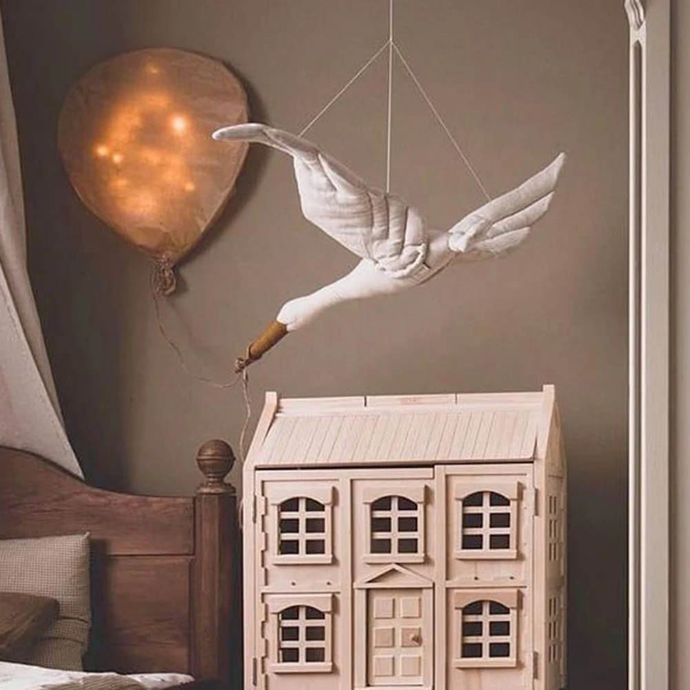 Nordic Kid Baby Color Block Bed Canopy Round Dome Hanging Mosquito Net Play Tent Swan Doll Wall Ceiling Room Decor | Дом и сад