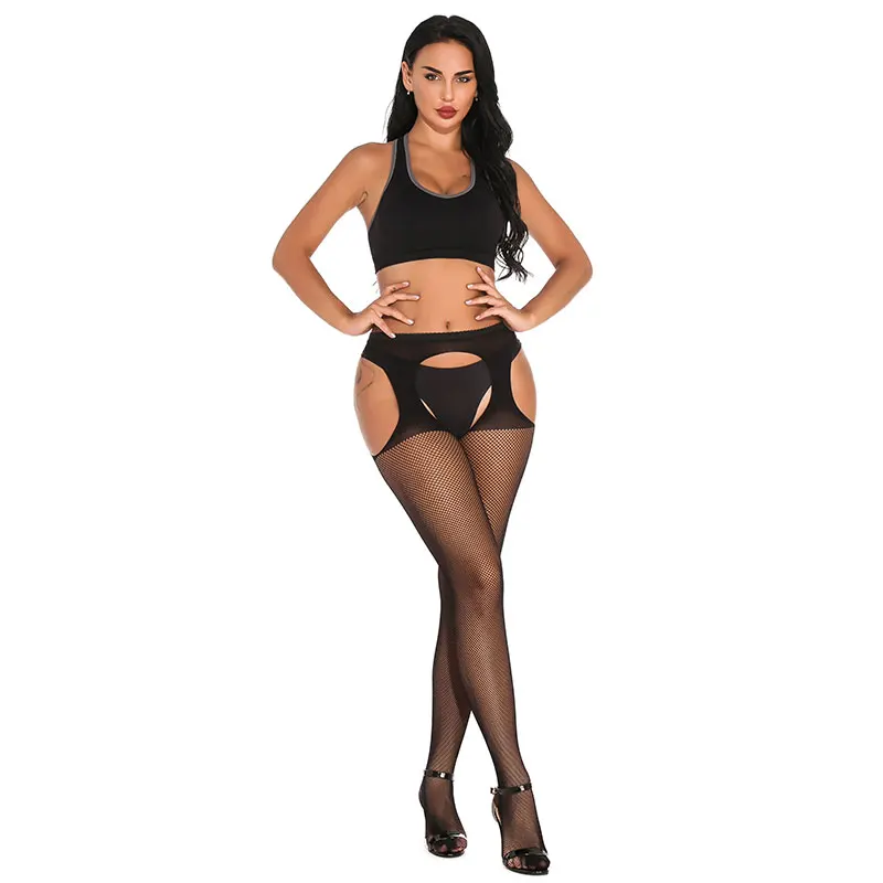 Колготки с открытой промежностью чулки сексуальные эластичные колготки черные