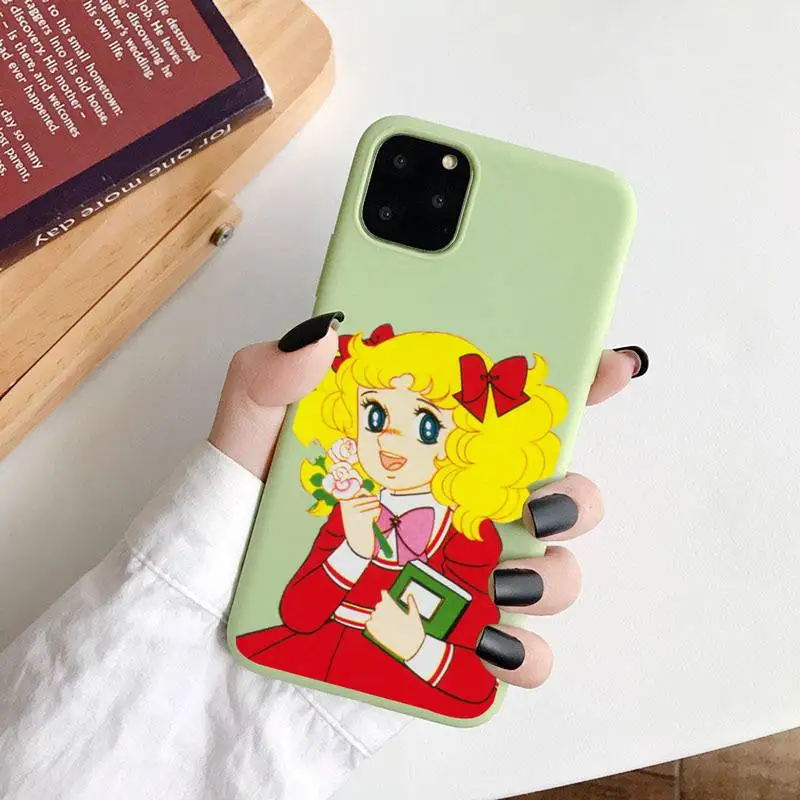 

Anime Manga Candy Phone Case Green Candy Color for iPhone 6 7 8 11 12 s mini pro X XS XR MAX Plus