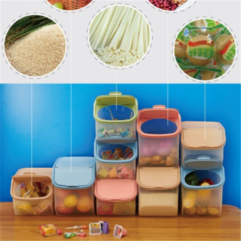 Кухонный ящик для хранения сушеных продуктов герметичный с мерной чашкой