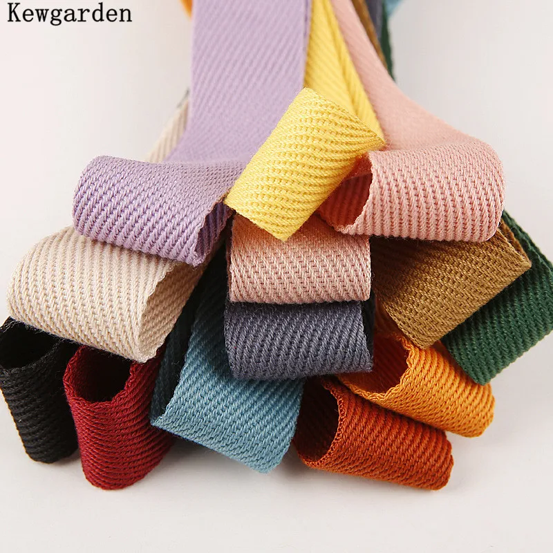 

Kewgarden 1" 1.5" 10mm 38mm 25mm Twill Cotton Linen Ribbon Handmade Tape DIY Hair Bow tie Accessories Packing Webbing 10 Yards