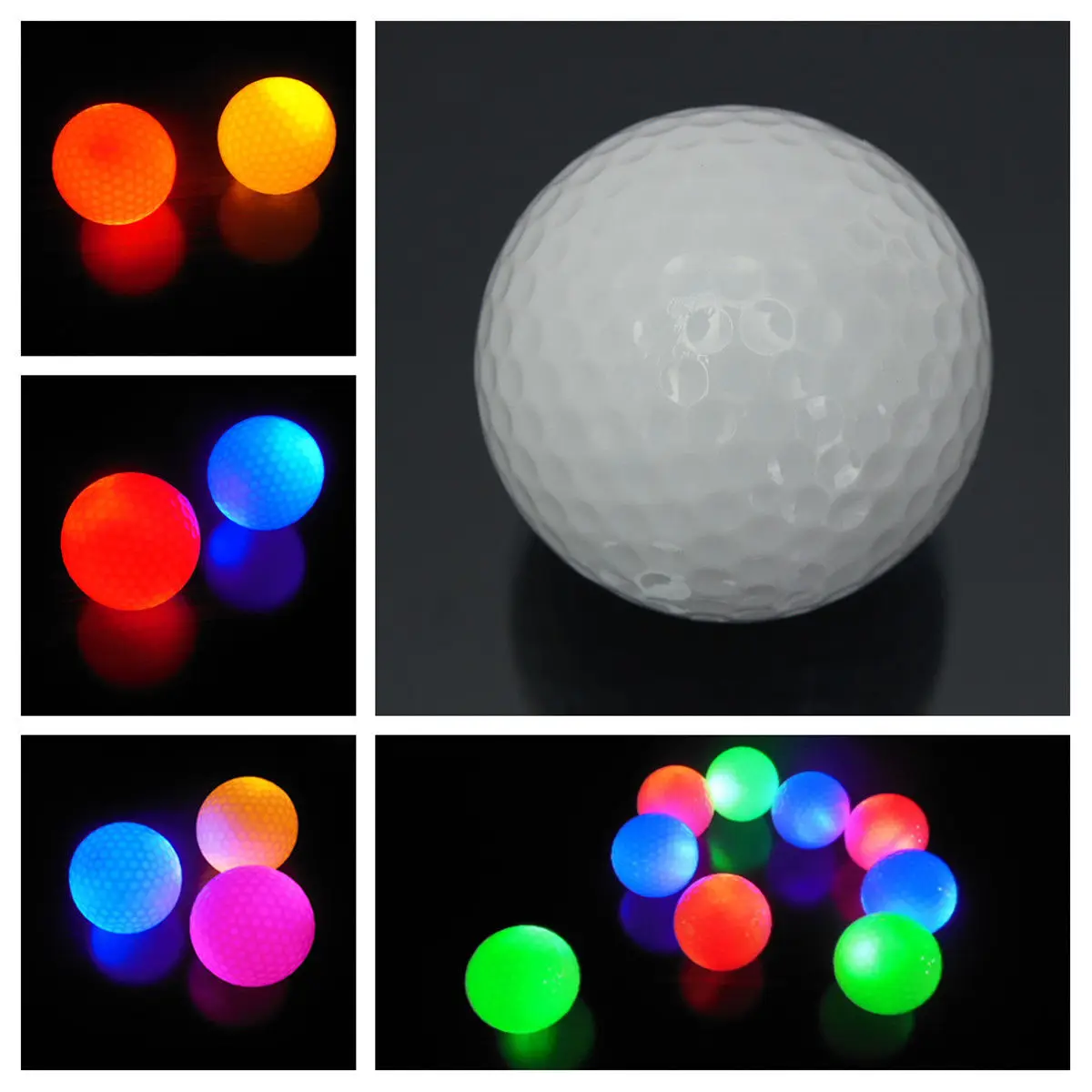 1Pc New Hot Sale Light-up Flashing Night Light Glowing Fluorescence Golf Balls Golfing Wholesale