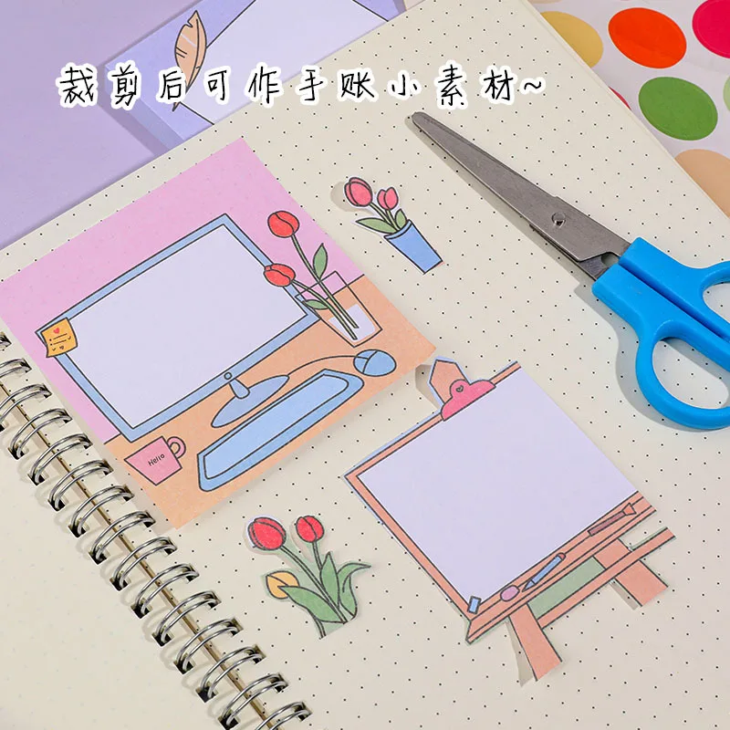 100 листов стикеры в виде тюльпанов для девочек | Канцтовары офиса и дома