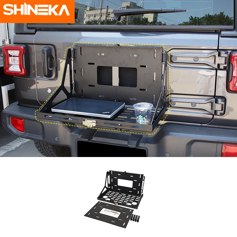 

SHINEKA Tailgate Table Shelf Racks Rear Door Foldable Storage Bracket Multifunction Accessorie For Jeep Wrangler JK JL 2007-2022
