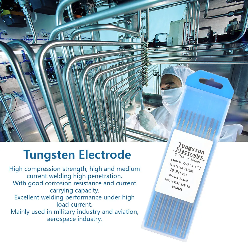 10 шт. вольфрамовый электрод иттрий синий наконечник/композитный фиолетовый