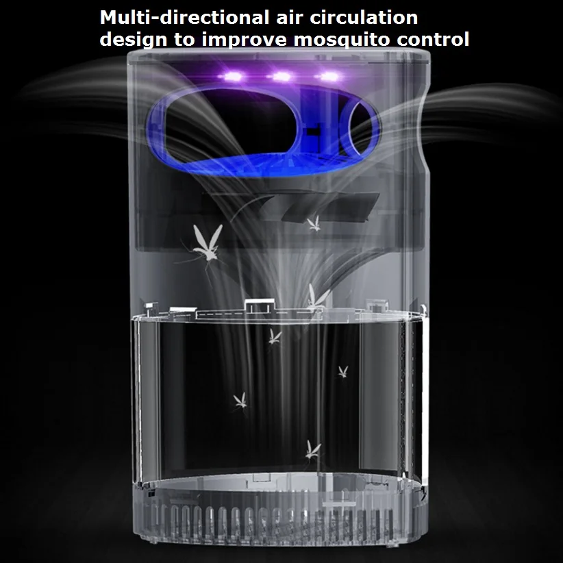 Треугольная Светодиодная лампа от комаров USB Электрический фотокаталитический