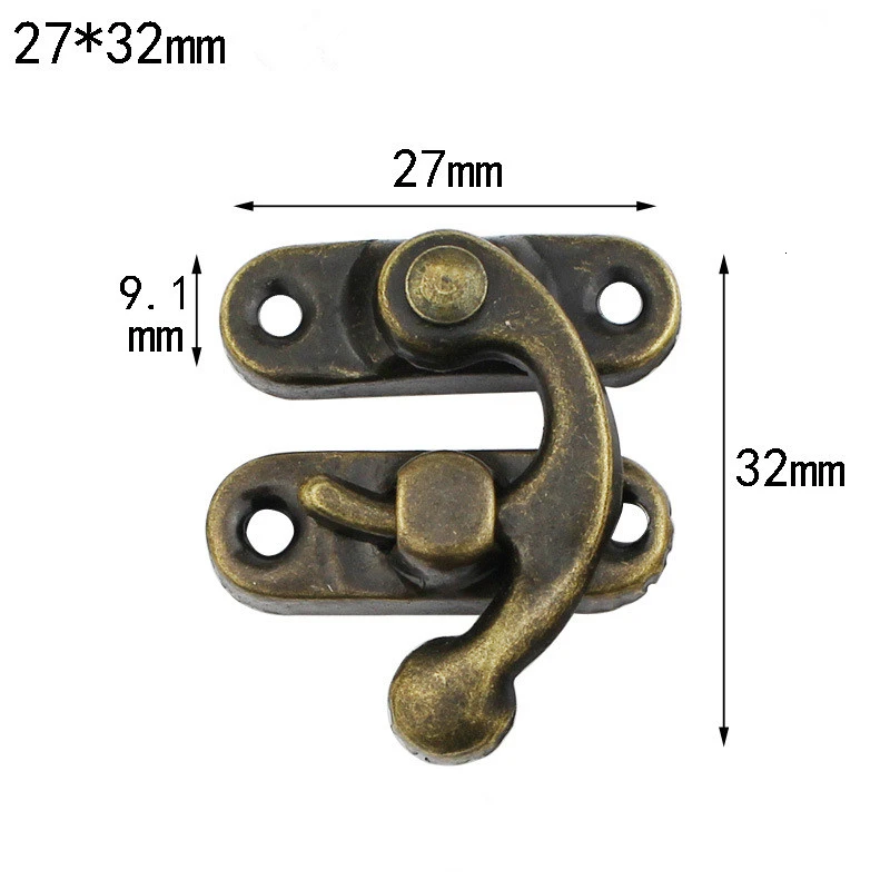 10 шт. деревянная мини коробка с пряжкой античная бронза железный навесной замок