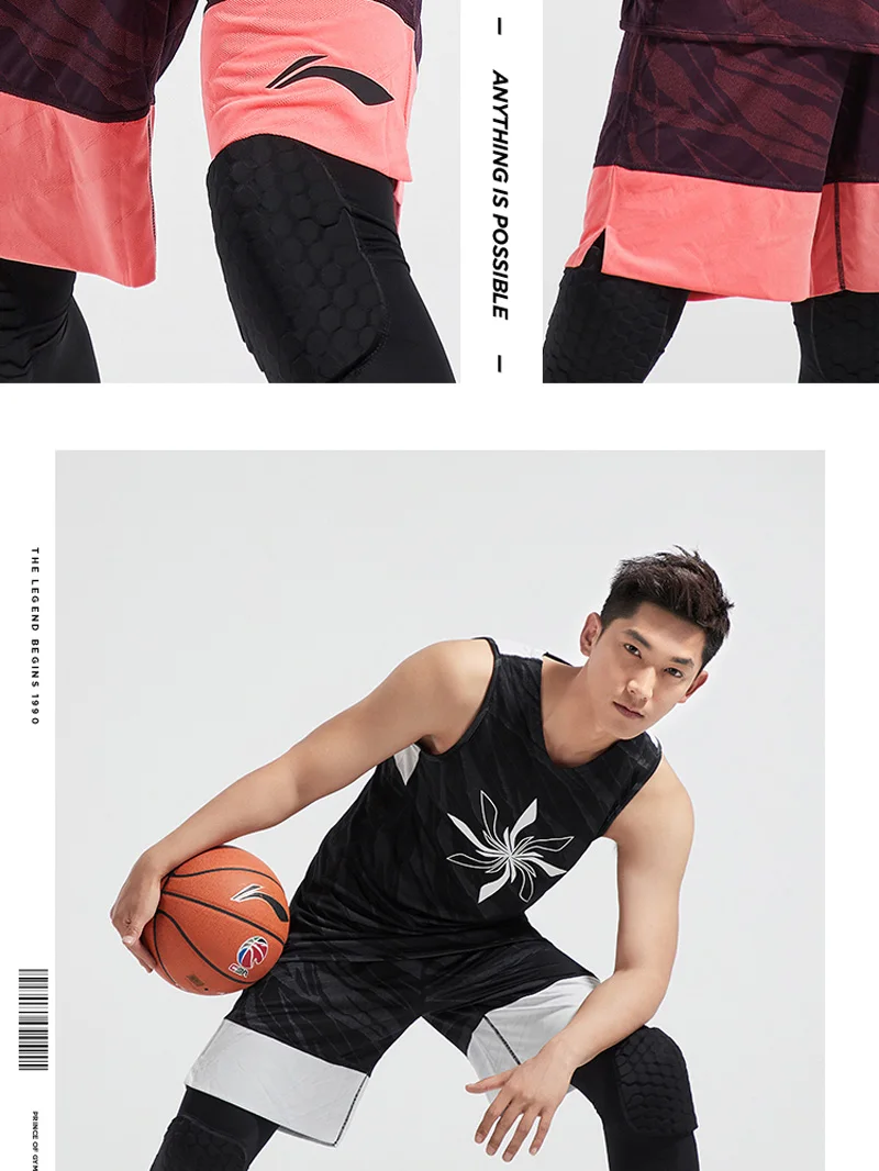 Li-Ning мужские спортивные шорты для баскетбола, тонкие, полиэстер, дышащие, удобные, с подкладкой, спортивные шорты AAPN287 MKD1594