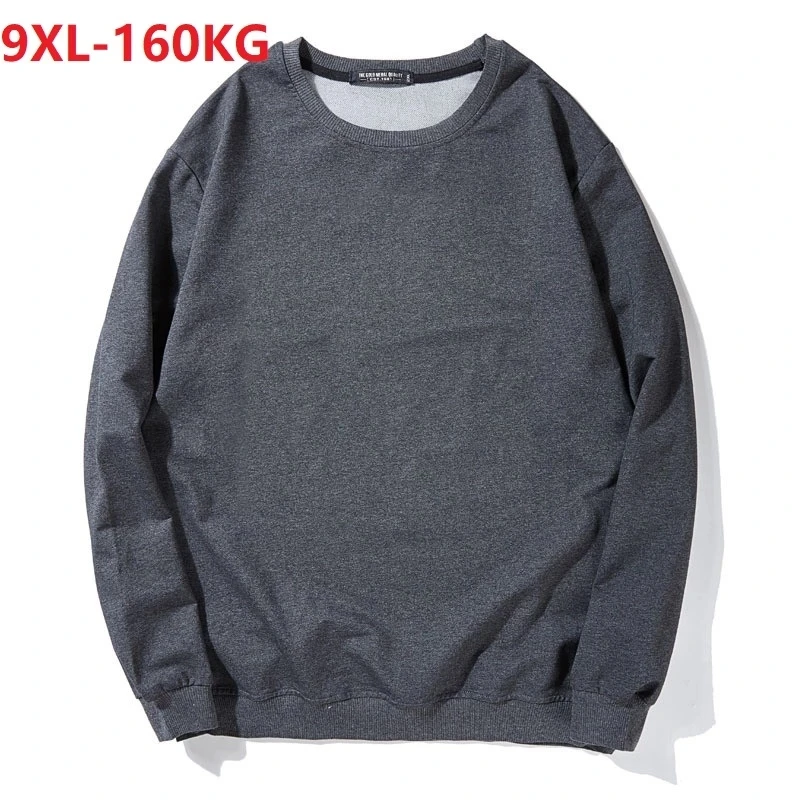 

spring men plus size 6XL 7XL 8XL 9XL sweatshirt cotton streetwear sports hoodies hoody oversize big loose gray tops 150KG 62 64