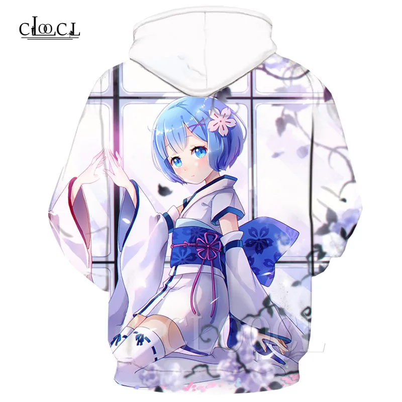 Re Zero кофта куртка с капюшоном пальто толстовки для мужчин и женщин мальчиков