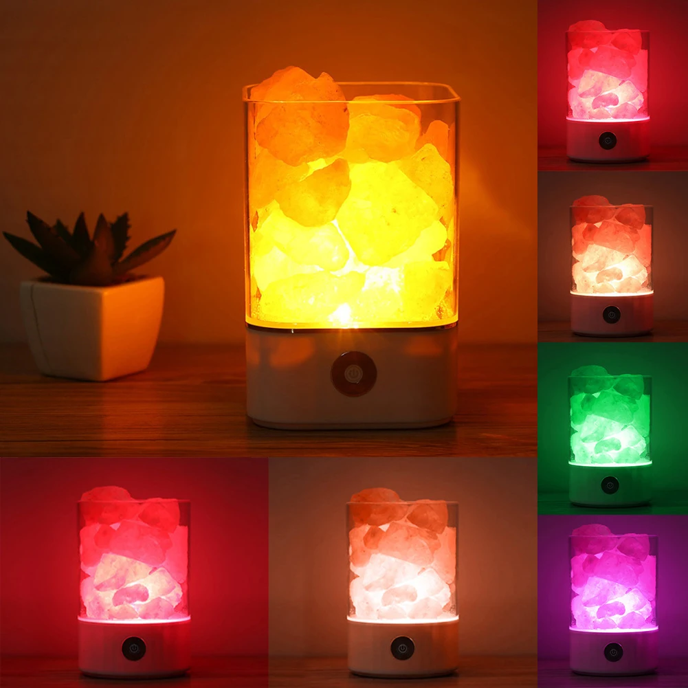 

Himalayan Salt Crystal Lamp Night Light Home Decor Tabletop Accessories Reading