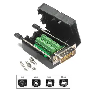 DB15 Connector 15 Pin Breakout Board D-SUB Adapter Male Terminal Adapter Board Module 15 Pin Connector Plug with Case