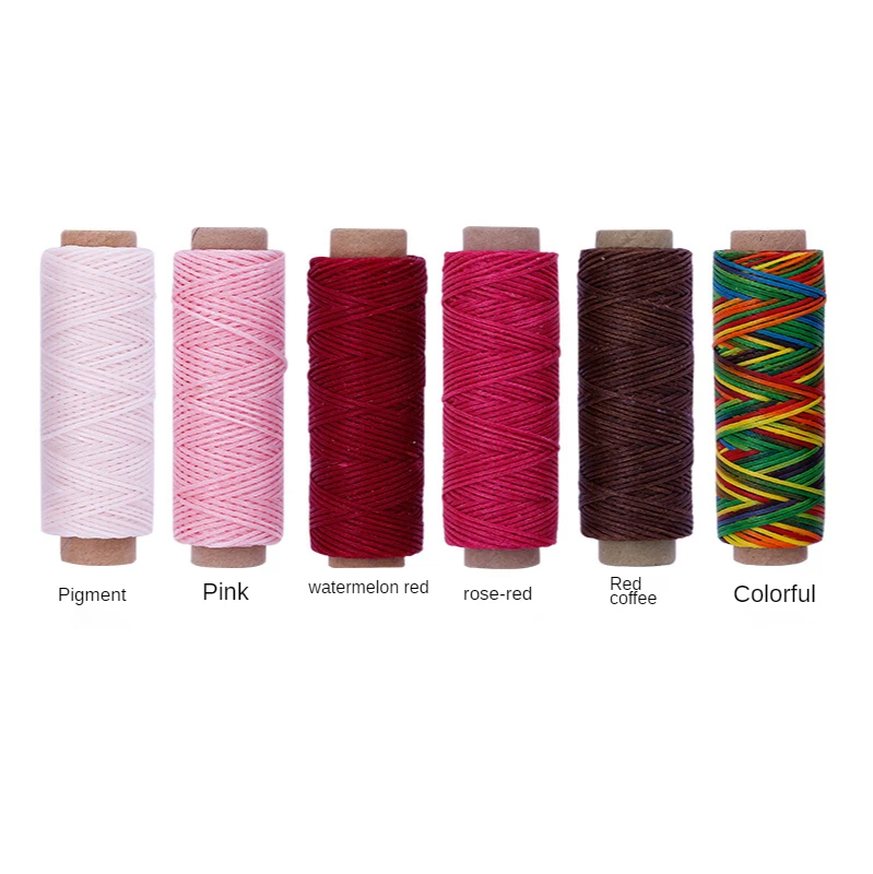 

Hand-Stitched Leather 50 Meters Flat Waxed String Sewing Thread on a Shoe Bottom Line Rope