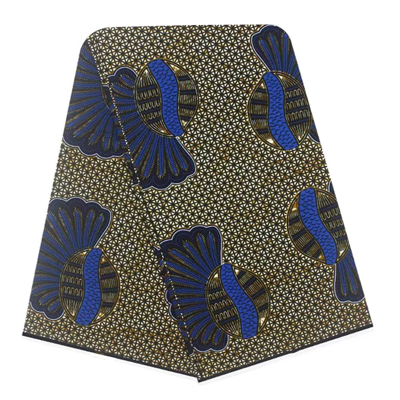 

Ankara Wax African Print Fabric For Dress 100%Soft Breathable Real Nigerian Style Dress Material For Sewing By The Yard VL 902