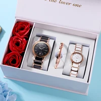 oupai lover watch couple ceramic watch black white pair watch quiz water resistance elegant watch with ross gift box