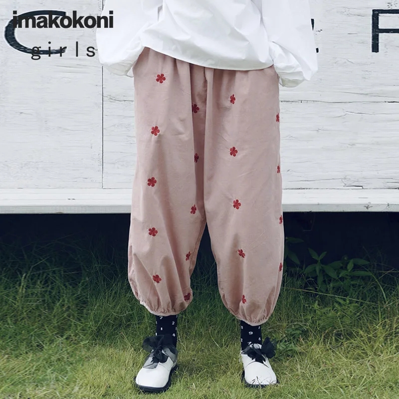 Оригинальные розовые повседневные женские брюки imakokoni Осенние тонкие и высокие