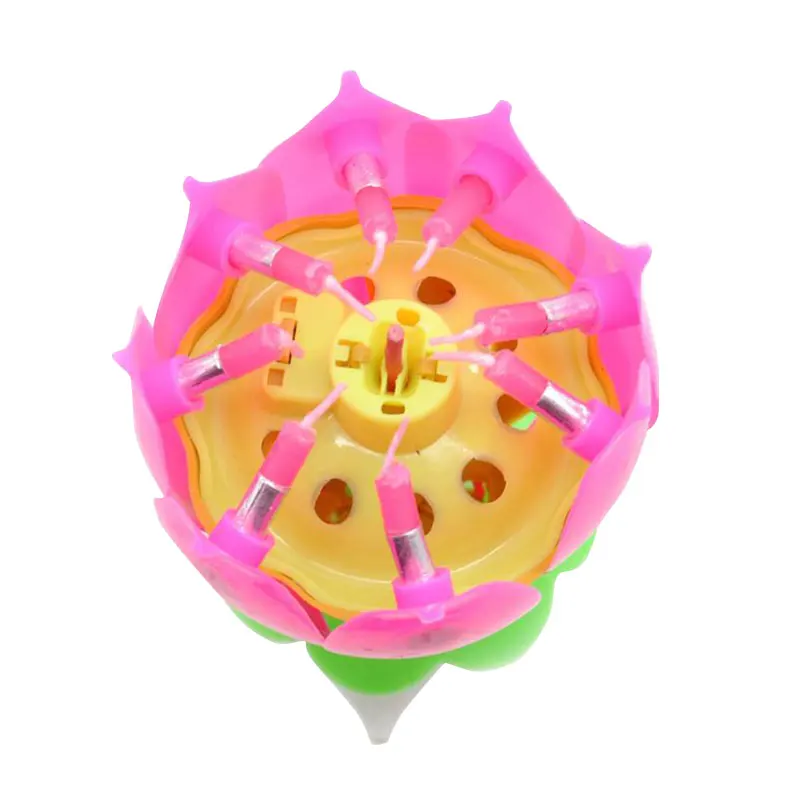 

1PCS Lotus Flower Festival Music Birthday Cake Candles Decorative Music Party Decoration Accessories With Box Dropshipping. ef