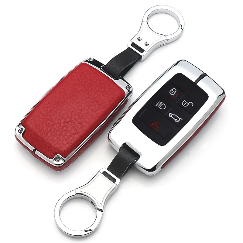 

Leather Zinc Alloy Car Smart Key Case Cover Holder Shell For Land Rover Range Rover Sport Evoque Velar Discovery 5 Accessories