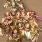 Принцесса Кукольная голова девушка игра дом одеваться черный кукла леди коллекция голов азиатское лицо искусственная кожа красочные головки для волос