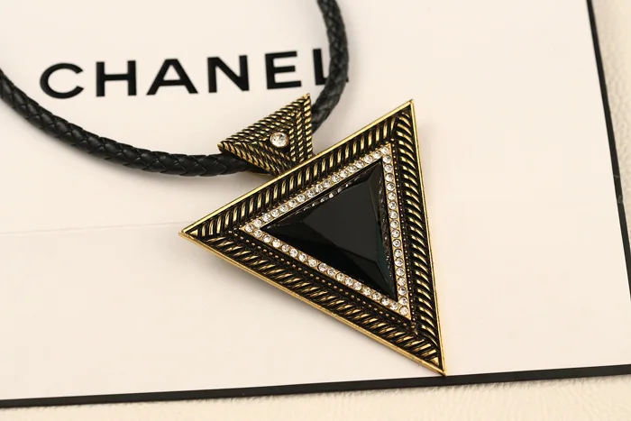 Vintage Big Black Triangle Statement Necklace Women Boho Crystal Maxi Necklace Collier Turkish Jewelry Accessory Gifts