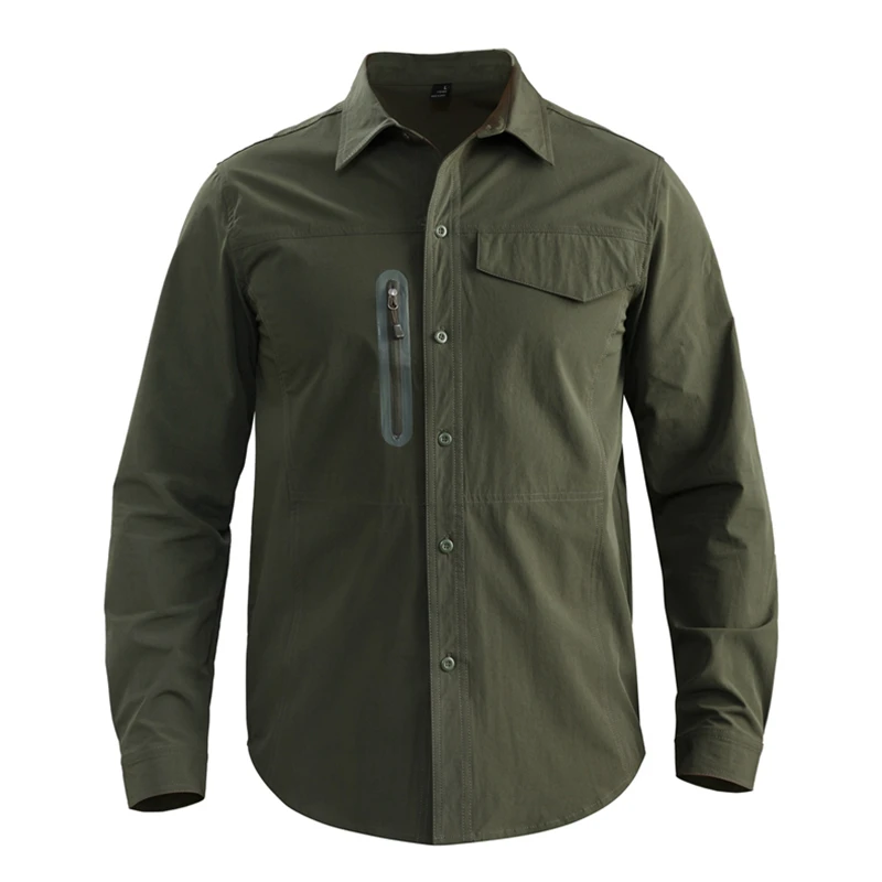 

Outdoor Tactical Shirt Men Cotton Breathable Quick Dry Long Sleeve Shirts Military for Hiking Fishing Trekking Tactical Clothing