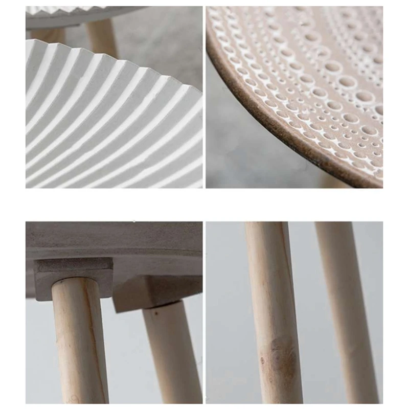 Деревянный журнальный столик креативный круглый для кровати дивана боковой