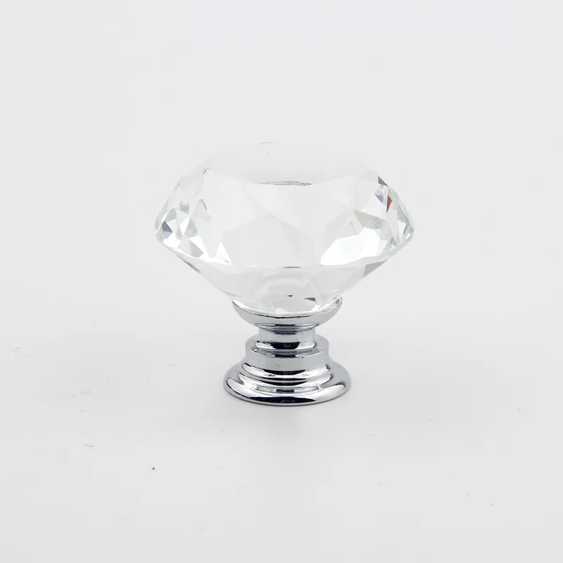 30 мм Алмазный Форма дизайн с украшением в виде кристаллов Стекло ручки шкафа