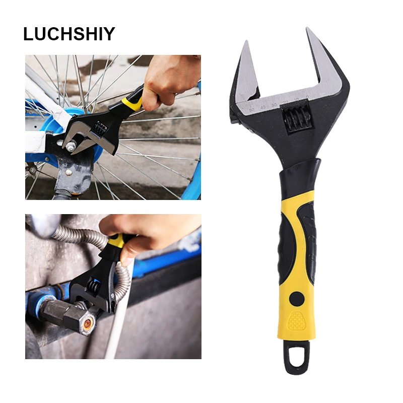 

Large Opening Adjustable Wrench Universal Spanner Key Nut Wrench 6" 8" 10" 12" For Pipe Plumbing Household Car Repair Hand Tools