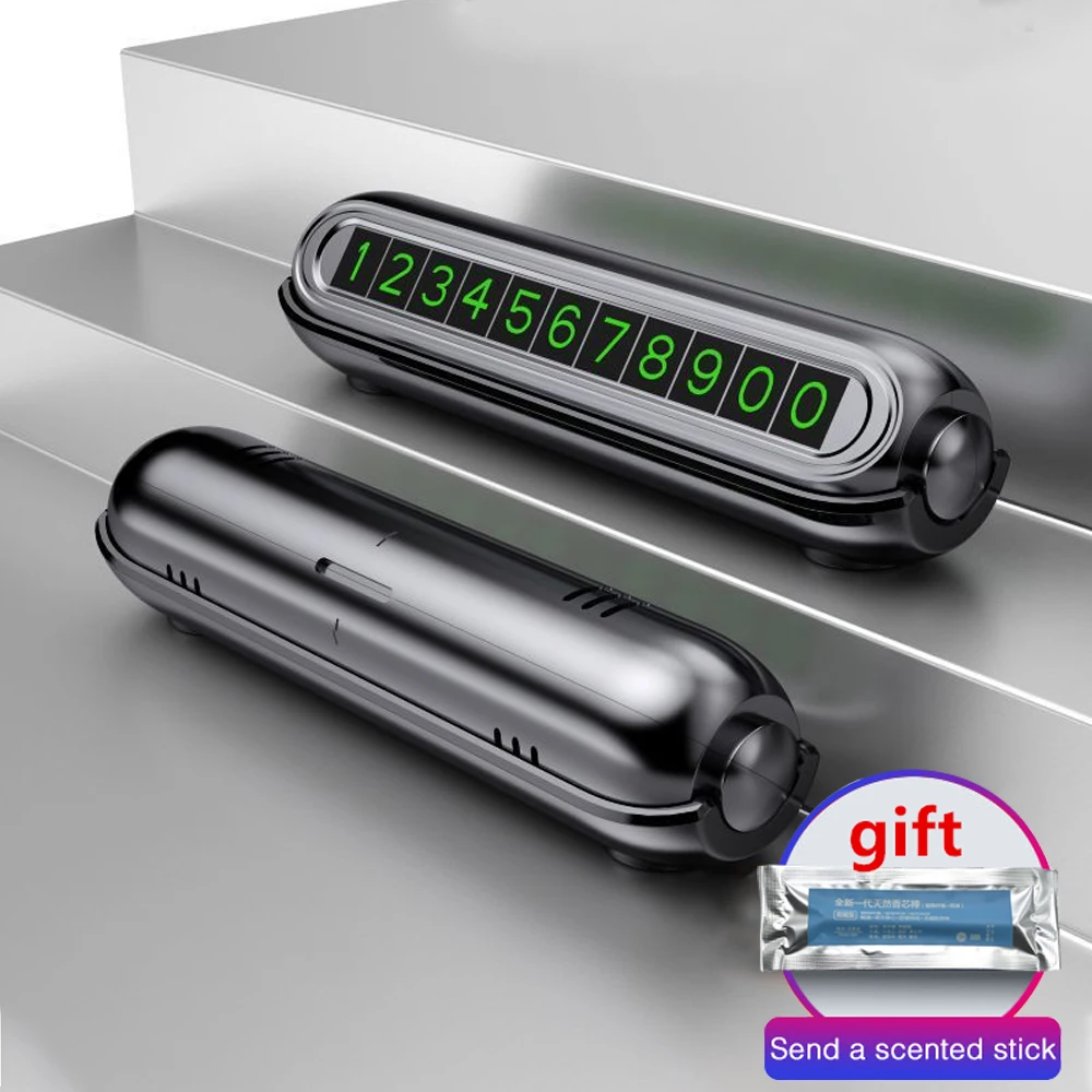 

Temporary Luminous Car Parking Card with Aromatherapy Telephone Number Card Fragrance Tank Auto Accessories Hidden Number Plate